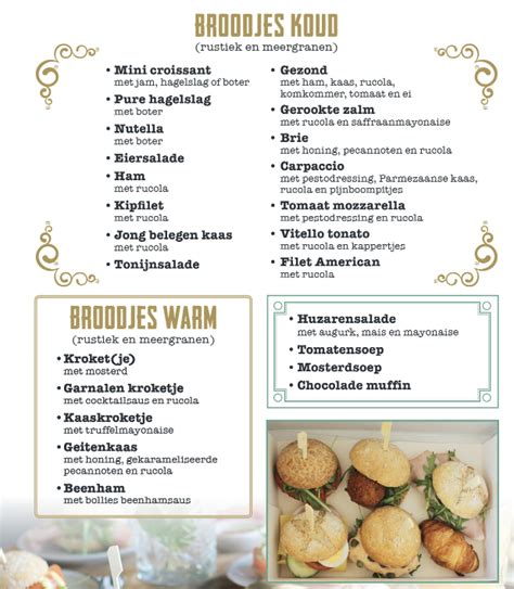 menu bregje|Lunchkaart .